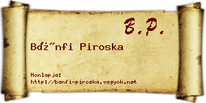 Bánfi Piroska névjegykártya